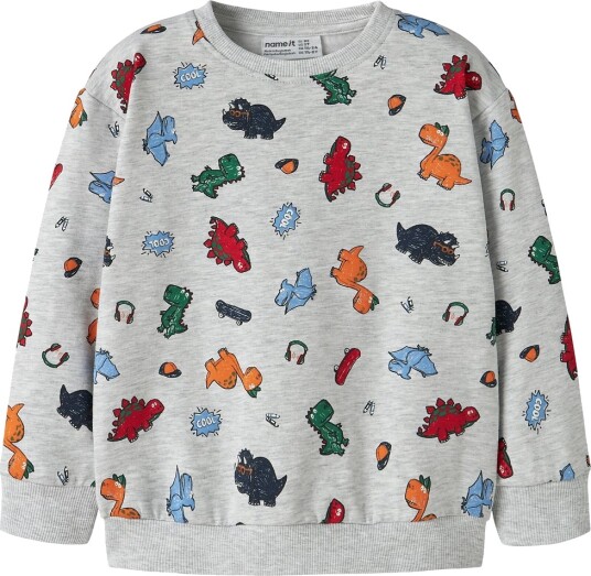 Name It Collegegenser NmmLeon Light Grey Melange Name It 1½ år (86) Collegegenser Grå