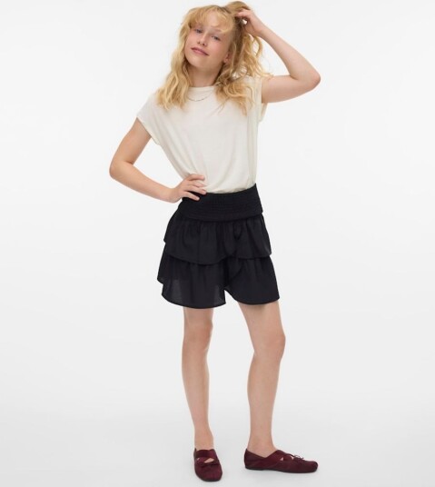 Vero Moda Girl Skjørt vmEmma Smock Layer Short Skirt Wvn Svart