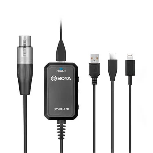 Boya By-bca70 Audio Adapter For Xlr Microphones To Mobile Devices Svart