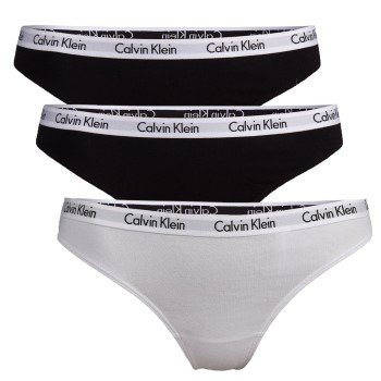 Calvin Klein Truser 3P Carousel Bikinis Svart/Hvit bomull X-Small Dame