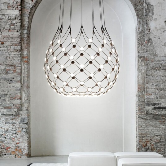 Mesh Wireless Bluetooth hengelampe Ø 100 cm 2 m Luceplan Stue Design Metall Med flere lyskilder