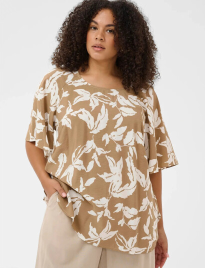 Kaffe Curve Kcmarla Blouse Beige 46 Kaffe Curve Kcmarla Blouse Beige 46