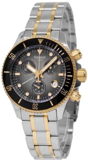 Tissot Herreklokke T120.217.22.061.00 Seastar 1000 Sort/Gulltonet
