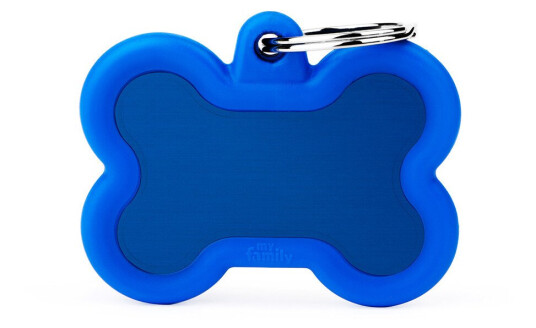 Myfamily Hushtag Collection Id Tag-Aluminium Med Plast Kant Blå