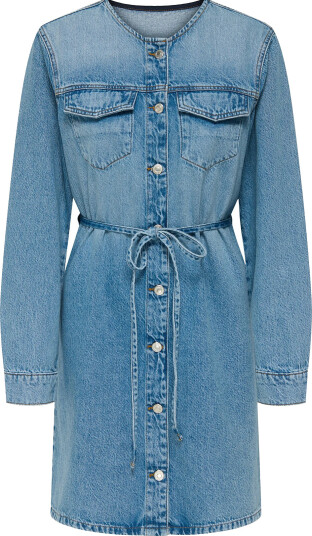 ONLY Onlminnie No Collar Belt Denm Dress - Blue - S ONLY Onlminnie No Collar Belt Denm Dress - Blue - S
