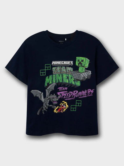 Name It Jahi Minecraft Short Sleeve Top Blå 122/128