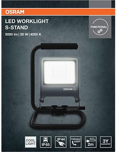 Osram LED Arbeidslampe 50W 4500lm 4000K 2m Ledning Osram LED Arbeidslampe 50W 4500lm 4000K 2m Ledning