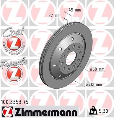 Bremseskive ZIMMERMANN 100.3353.75