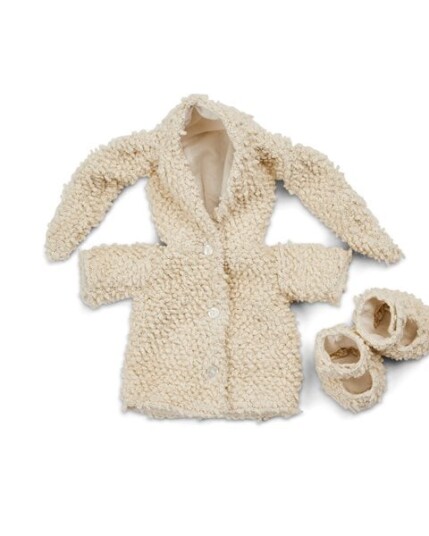 Smallstuff Doll Clothing, Bouclé Shoes/Coat W. Rabbit Ears