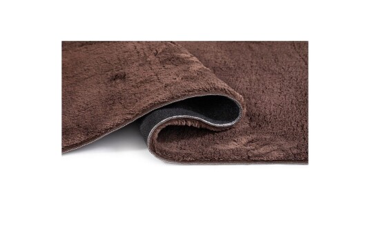 Vaskbart teppe Soft Rund - 240x240 cm, Sjokolade Vaskbart teppe Soft Rund - 240x240 cm, Sjokolade