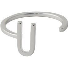 Design Letters Ring Silver A-Z U Design Letters Ring Silver A-Z U