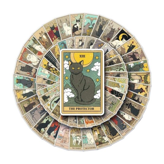 Klistremerker - katter - Tarot - 62 stk