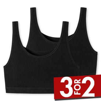 Schiesser BH 2P 95-5 Organic Cotton Bustier Top Svart bomull 40 Dame
