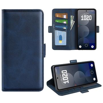 Nothing Phone 3a Pro lommebokveske med magnetisk lukking   kalvestruktur   blå