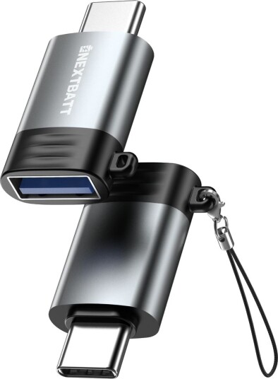 NEXTBATT USB-A hunn til USB-C-adapter - svart/grå 1-pakning NEXTBATT USB-A hunn til USB-C-adapter - svart/grå 1-pakning