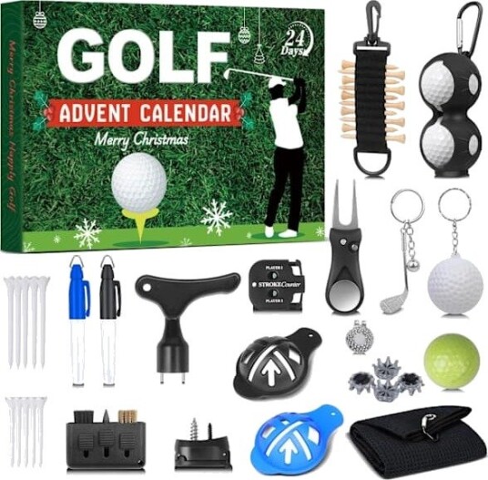 Golf Adventskalender   24 dagers adventskalender   Inkluderer baller pinner og markører   Flott julegave til fedre menn og tenåringer