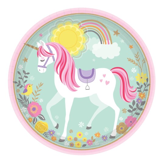 Amscan EU Papptallerkener Unicorn  8-pakning