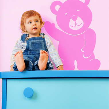 Bamse vinker wallsticker av Anline Ruby, 36x48 cm Bamse vinker wallsticker av Anline Ruby, 36x48 cm
