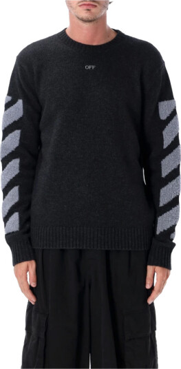 Off White Herre Strikkevarer Grå XL, Off White Herre Strikkevarer Grå XL,