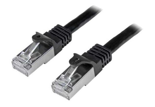 2m Black Cat6 / Cat 6 Shielded (SFTP) Patch Cable 2 m - patchkabel - 2 m - sort