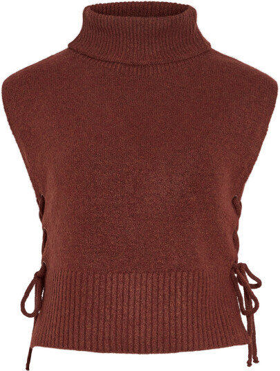 Vila Vilyla Lace Up Collar/Ef Brown ONE SIZE