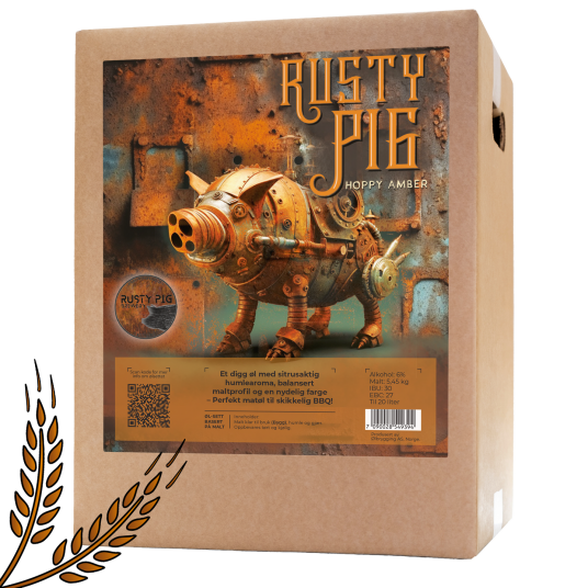 Ølbrygging As Rusty Pig Hoppy Amber allgrain ølsett Passer utmerket til BBQ og Pizza!