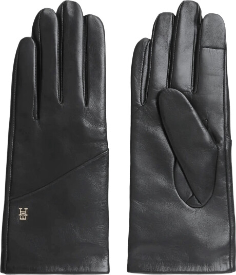 Tommy Hilfiger Th Elevated Chic Leather Gloves Black M/L
