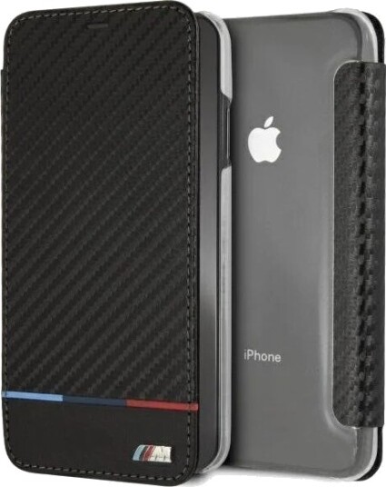 BMW Carbon Tricolor Stripe iPhone XS Max Case Black