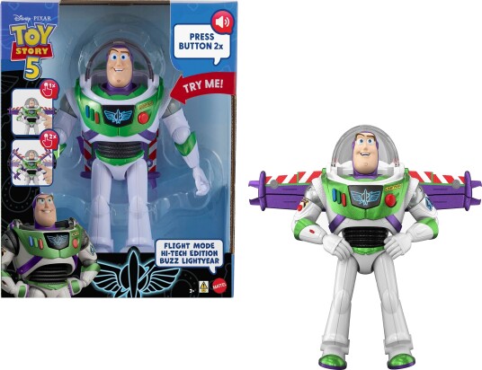 Toy Story Buzz Lightyear 30 cm Flight Mode Actionfigur med 35+ Lyd og Spesialeffekter