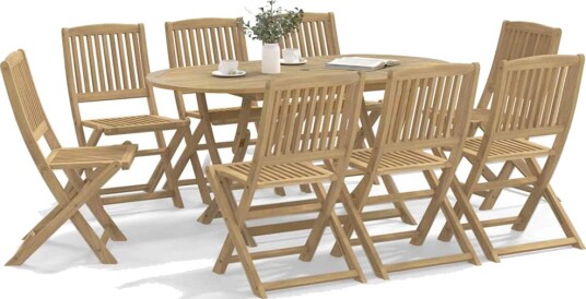 Sammenleggbare hagestoler 8 stk 48,5x57x90 cm heltre akasie 3214233