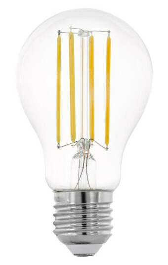 Eglo Led-Filamentlyspære Form: A60 E27 12 W Ekvivalent 100 Klasse E Varmt Hvitt Lys 2700 K Gjennomsiktig Eglo Led-Filamentlyspære Form: A60 E27 12 W Ekvivalent 100 Klasse E Varmt Hvitt Lys 2700 K Gjennomsiktig