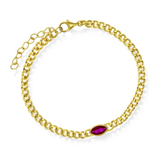 Pan Jewelry Rio Radiance armbånd i forgylt 925 sølv med rosa zirkonia Pan Jewelry Rio Radiance armbånd i forgylt 925 sølv med rosa zirkonia