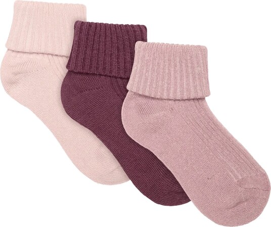 Minymo Baby 2X2 Rib Sock (3 Pack) ELDERBERRY 15\18