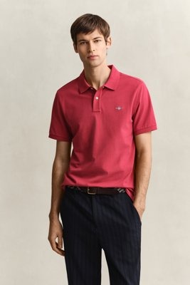 GANT Reg Shield Ss Pique Polo   Red   XXXXL