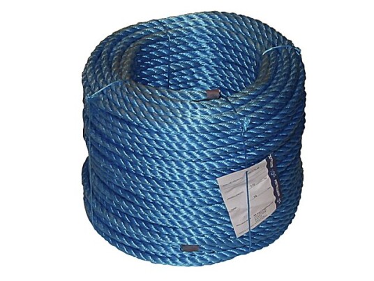 Tau 3-slått 6mm x 30m Blå - UV-stabilisert Polypropylen