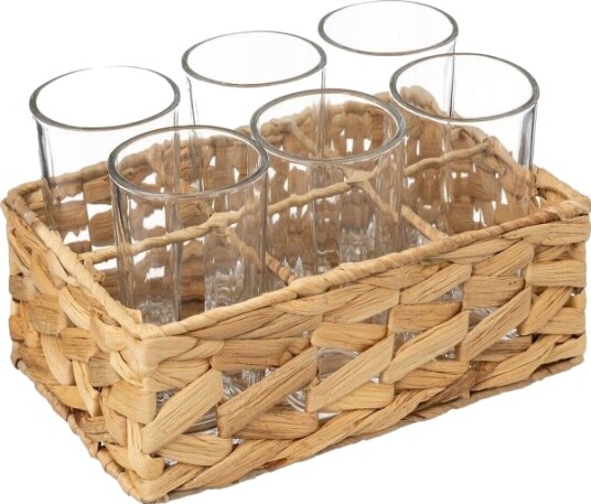 Secret De Gourmet Glass Til Drinker I Flettet Kurv 6 Stk Secret De Gourmet Glass Til Drinker I Flettet Kurv 6 Stk