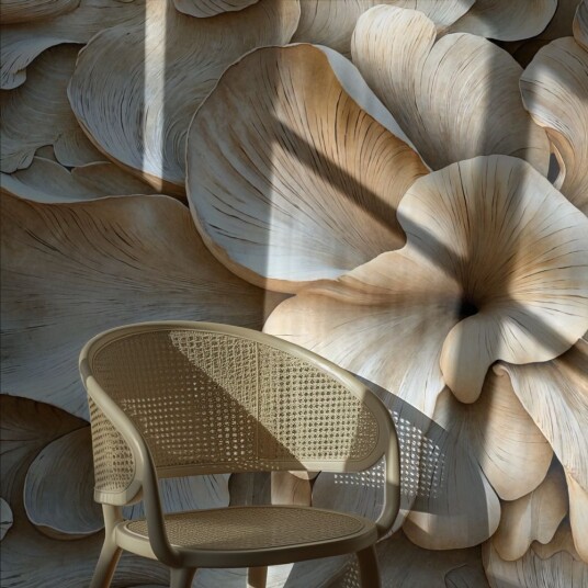 Tapet Beige Blomsterdesign Tapet Beige Blomsterdesign