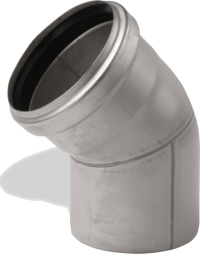 ACO 110 mm 30° avløpsalbue i rustfritt stål AISI 304