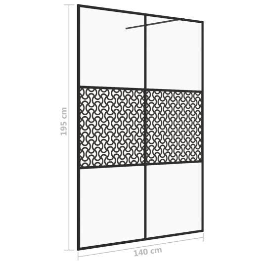 vidaXL Dusjvegg med klart ESG-glass 140x195 cm svart