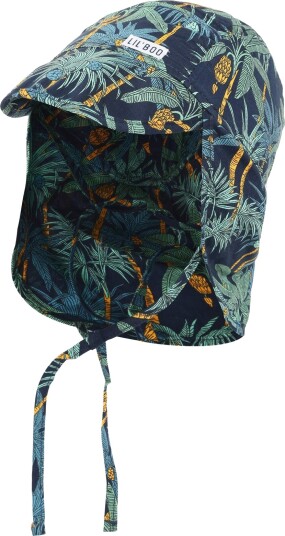 Lil" Boo Soft Baby Cap Cream Flowers Navy 12/18M