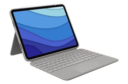 Logitech Combo Touch - keyboard and folio case - with trackpad - QWERTY - UK - sand - Tastatur & Foliosett - Engelsk - Storbritannia - Grå Logitech Combo Touch - keyboard and folio case - with trackpad - QWERTY - UK - sand - Tastatur & Foliosett - Engelsk - Storbritannia - Grå