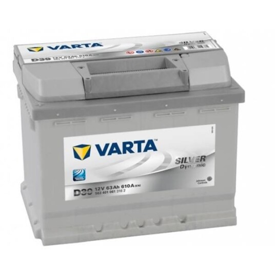 VARTA Silver Dynamic Batteri 12V 63AH 610CCA +venstre D39. VARTA Silver Dynamic Batteri 12V 63AH 610CCA +venstre D39.