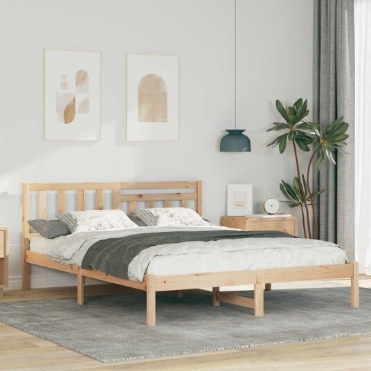  Sengestamme med hodegjerde Brun 160 x 200 cm Heltre furu