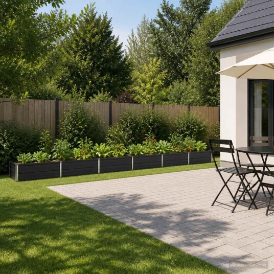 vidaXL Hevet Hagebed Antrasitt 480 x 40 x 24 cm kaldvalset stål