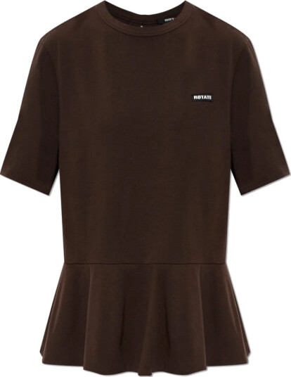 ROTATE Peplum T Shirt Brown S