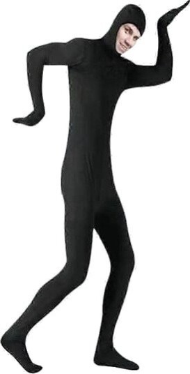 Halloween Spandex Heldrakt med Ansiktsåpning Svart