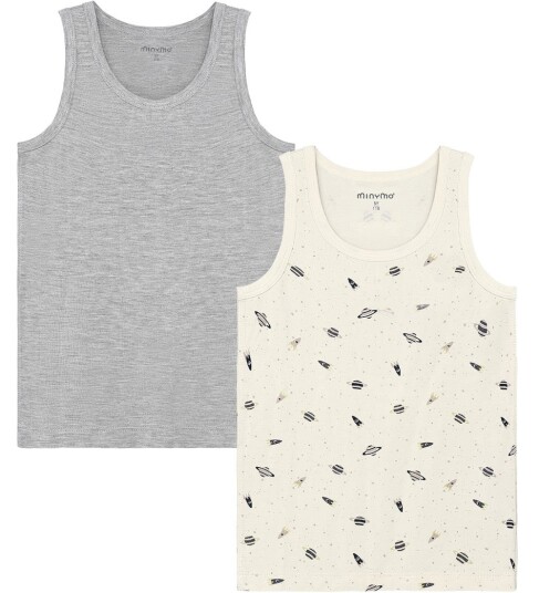 Minymo Undertrøye 2 pack Niagara Mist Minymo 11 år 146 Undertrøye Beige Grå