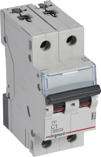 Legrand 5 stk TX³ MCB automatsikring C1 2P 2M 6/6kA