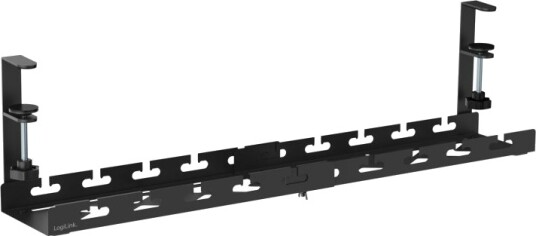 LogiLink Justerbar Kabelränn for Skrivbord - Svart