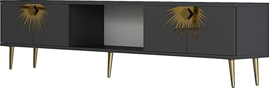 Tari TV benk 150 cm Antrasitt/Gull